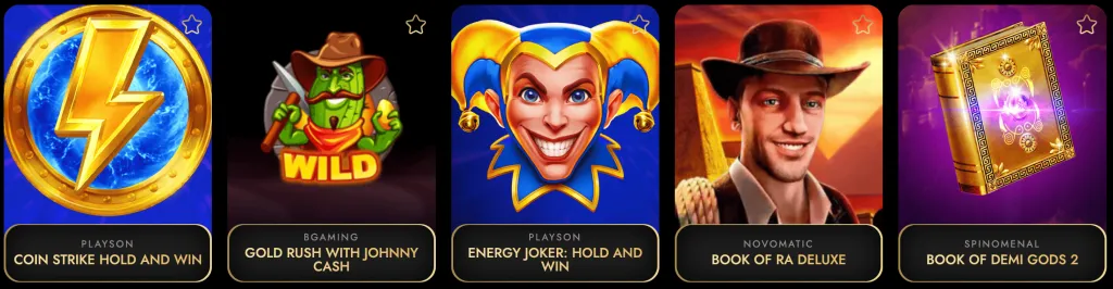 Catalogo Giochi OscarSpin Casino