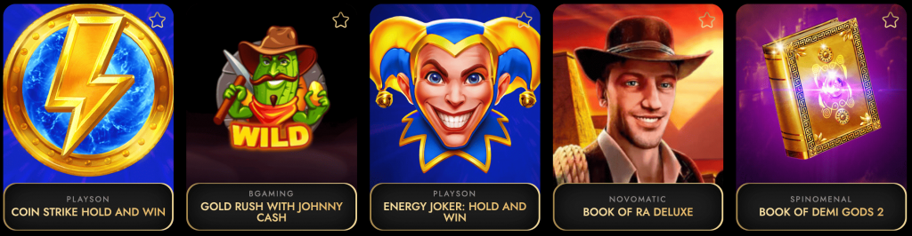 Catalogo Giochi OscarSpin Casino